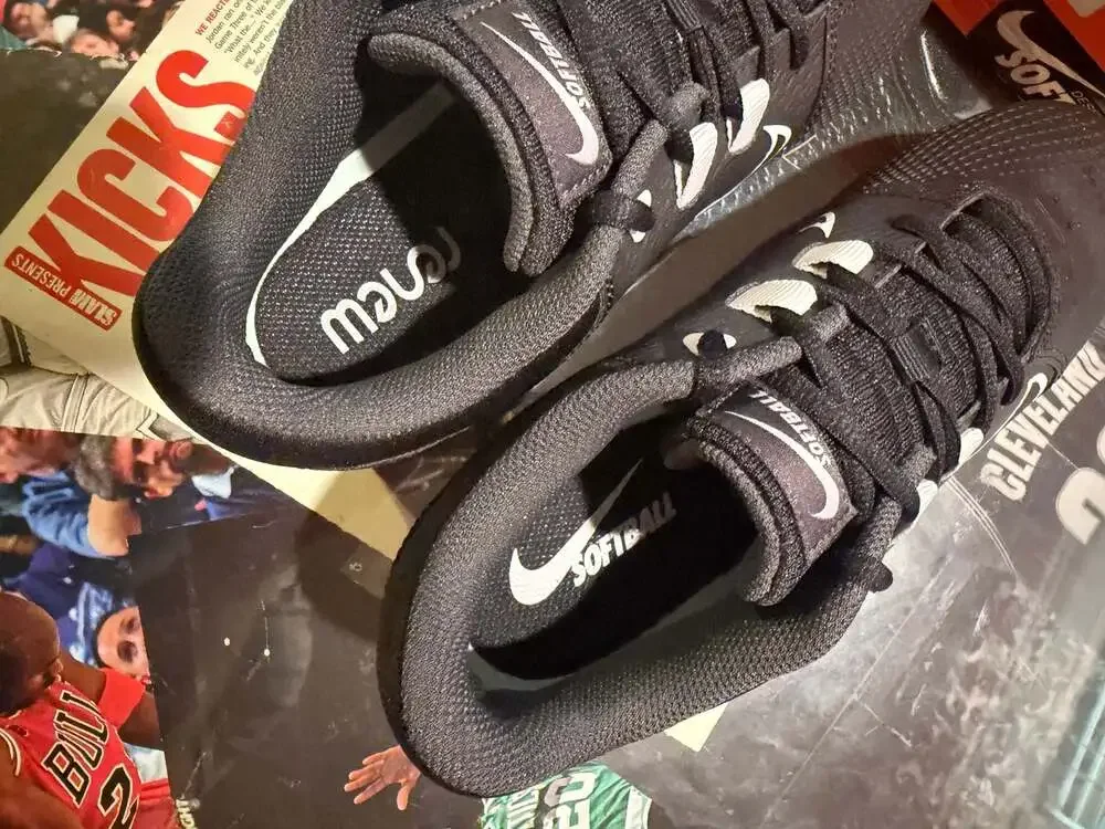 Nike Hyperdiamond 4 Pro Metal Softball Cleats Black White Renew